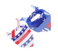 Hohopeti 2 pièces Lot de Bandanas pour Chiens à Motif Drapeau Américain Écharpes Triangulaires Patriotiques Doux Accessoires Confortables et Décoratifs pour Chiots et