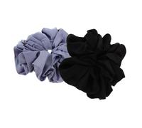 Hohopeti 2 Pièces Lot de Grands Satinés Noirs et Bleu Roi Style Ballet Français Élastiques Doux Oversized pour Femmes et Filles Accessoires Cheveux Élégants et