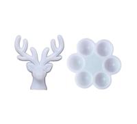 Hohopeti 2 pièces Lot de Moules Silicone Réutilisables pour Boîte à Bijoux Œuf et Présentoir Cerf Flexible pour DIY Bijoux et Rangement Accessoires