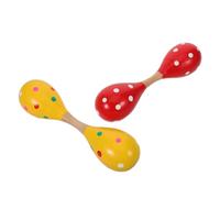 Hohopeti 2 Pièces Maracas Bois Double Tête pour Bébés Jouets Musicaux Précoces Maracas à Main sans Toxines Instruments à Percussion pour Entraînement Rythmique et Développement Sensoriel