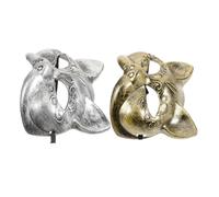 Hohopeti 2 Pièces Masque Renard Demi-visage Mascarade Set Argent et Or Masque Animal Carnaval Halloween Cosplay Accessoire Confortable et Elastique