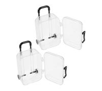 Hohopeti 2 Pièces Mini Valises de Rangement pour Vêtements Boîte de Fête Mini Luggage Transparente Noire Lot de Adaptées pour Maison de Poupée Accessoires Organisateurs Compacts et