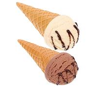 Hohopeti 2 Pièces Modèles de Cornets de Glace en PVC, Cônes en Polystyrène, Décor de Crème Glacée pour Vitrine et Centre Commercial, Prop Photo