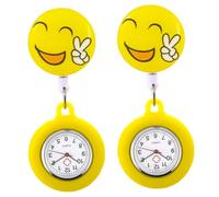 Hohopeti 2 pièces Montre Infirmière Clip sur Blouse Lot Montres de Poche Pratiques Trotteuse pour Médecins et Soignants