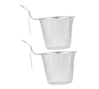 Hohopeti 2 pièces Passoire Inox Multifonction pour Cuisson Hot Pot et Pâtes Panier Filtre Résistant à Mailles Fines avec Poignée Suspendue Lot pour Usage Domestique et Professionnel