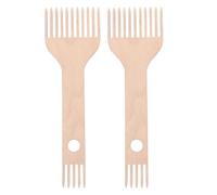 Hohopeti 2 Pièces Peigne Double-Face Bois pour Métier à Tisser Outil Manuel pour Artisanat Tissage Kit pour DIY Tapisserie Tricot et Décoration