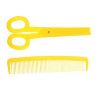 Hohopeti 2 pièces Peigne Géant Large et Ciseaux Clown Jumbo Jaunes Accessoires Comédie Costume Carnaval Halloween Théâtre Jeu pour Femmes