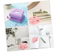 Hohopeti 2 pièces Perforatrice Papier Double Trou Manuel Bureau École Perforateur Rond Renforcé pour Feuilles Rose