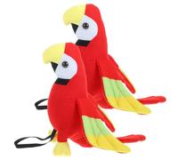 Hohopeti 2 pièces Perroquet Pirate Peluche Épaule Accessoire Oiseau Décoratif pour Costume Garçon Fille Doux pour Fête Pirate Halloween Cosplay Tropical