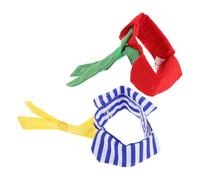 Hohopeti 2 Pièces Pet Bird Necktie Collar Striped Polyester Adjustable Neck Tie for Small Pets Parrots Chicks Goose Party Dress Up Accessories