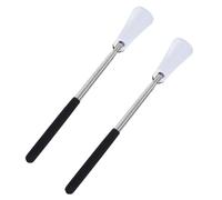 Hohopeti 2 pièces Pied à chaussure Télescopique Acier Inoxydable Manche Long Réglable Ergonomique Enfile-chaussures Portable pour Adultes et Seniors Aide à Enfiler sans Pencher
