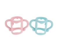 Hohopeti 2 pièces Poignée de Biberon Silicone Alimentaire Ergonomique Antidérapante Compatible Plupart des Bouteilles de Lait Né Rose et Bleu