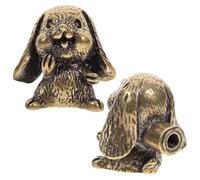 Hohopeti 2 pièces Poignées Commode Vintage Laiton Boutons Décoratifs Lapin Riant Oreilles Tombantes Poignées Porte Créatives pour Meubles et Tiroirs