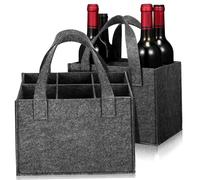 Hohopeti 2 pièces Porte-Bouteilles Feutre pour Vin Rouge Housse Thermique Portable avec Compartiments Amovibles Léger et Résistant pour Bouteilles