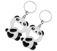 Hohopeti 2 Pièces Porte Clés Panda Lot Décapsuleur Accessoire Original pour Clés et Cadeau Unisexe Décoration Animale Noire et Blanche