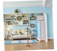 Hohopeti 2 Pièces Rack de vêtements de Maison de poupée Mini cintres étagère Miniature Forme de Robe de poupée Cintre pour Support de Robe de Mannequin Bois Brun