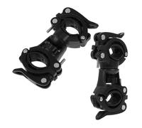 Hohopeti 2 pièces Support Lampe Torche Guidon Vélo Fixation à Double Trou pour Lampe Frontale Compatible Vélo Fauteuil Roulant et Canne de Marche Montage Rapide et Léger Noir