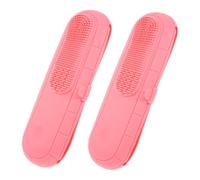 Hohopeti 2 pièces Trousse Pinceaux Maquillage Silicone Portable Compacte Organiseur Voyage Léger pour Femme