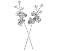 Hohopeti 2 Pièces Vintage Butterfly Hairpin Sticks Lightweight Brushed Metal Chinese Hair Accessories For Women Hanfu Bridal Everyday Styling