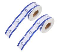 Hohopeti 2 Rouleaux Autocollants Drapeau Israël Étiquettes Adhésives Faciles à Décoller pour Bouteilles Ordinateurs Scrapbooking et DIY