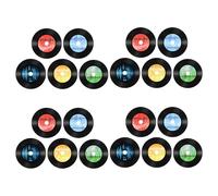 Hohopeti 20 Feuilles Stickers Muraux Disques Vinyles Rétro Couleurs Vives Décoration Murale Thème Musique Fête Ambiance Vintage pour Fans