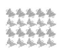 Hohopeti 20 pièces Charms Strass Alliage avec Connecteurs pour Création Bijoux DIY Bracelets Colliers Boucles Oreilles Cristal Rhinestone