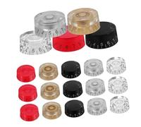 Hohopeti 20 Pièces Electric Guitar Knobs Set Transparent and Colored Plastic Dome Volume Tone Control Knobs Replacement for Precise Sound Adjustment and Advanced Tone Management