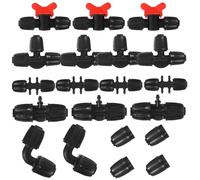 Hohopeti 20 pièces Kit de Raccords pour Tuyau Goutte à Goutte Connecteurs PE Résistants Haute Pression Adaptateurs Réglables pour Système Arrosage Jardin et Potager