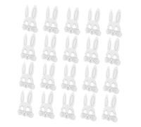 Hohopeti 20 pièces Masques Lapin à Peindre pour Garçon Fille Kit DIY Créatif Papier pour Fête Carnaval et Activités Manuelles Éducatives