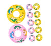 Hohopeti 20 Pièces Mini Swim Rings Décoratifs Plastique Anneaux de Natation Miniatures pour Décoration Maison de Poupée et Accessoires Photographie Ornements Charmants et Polyvalents Rose
