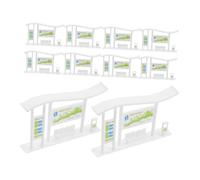 Hohopeti 20 Pièces Miniature Railway Station Model Realistic City Bus Stop Ornament for Dollhouse Layout and Urban Railway Scenes