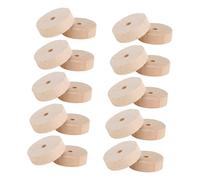 Hohopeti 20 Pièces Small Wooden Wheels DIY Craft Accessories for Model Building Creative Hobby Supplies Natural Wood Wheels Diameter Thickness
