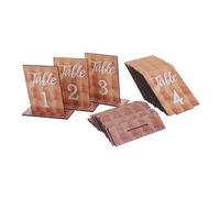 Hohopeti 20 Pièces Wood Table Number Stands With Base Self Standing Rustic Wooden Table Numbers For Wedding Reception Party Banquet Seating Display And Decoration