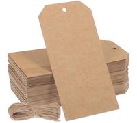 Hohopeti 200 pièces Étiquettes Kraft Vierges avec Ficelle Jute Solide pour Étiquetage Vêtements et Expédition Papier Résistant Réutilisable Lot