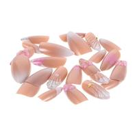 Hohopeti 24 Extensions d'Ongles à Couverture Complète Fleurs 3D Brillantes, Faux Ongles Gelée Transparents Légers, Manucure Portable pour Soirée et Fêtes, Kit Ongles Artificiels Décoratifs