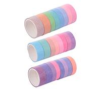 Hohopeti 24 rouleaux Rubans Washi Masking Tape pour Scrapbooking DIY Ruban Adhésif Décoratif Sans Trace pour Carnet Calendrier et Couleurs Violet et Arc Ciel