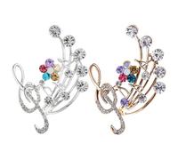 Hohopeti 2pcs Broches Fantaisie Forme Note de Musique en Alliage, Épingles Pratiques et Confortables à Porter, Accessoires pour Robe de Soirée et Demoiselles D'honneur