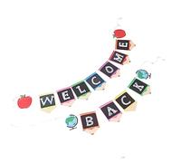 Hohopeti 2pièces Bannière De Bienvenue Pour Rentrée Scolaire Décorations De Fête Panneau Arrière Décoration Premier Jour École Bannière Papier à Suspendre