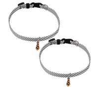 Hohopeti 2pièces Collier Ajustable pour Chien Polyester avec Boucle à Rayures Confortable et Sûr pour Toutes Les Races pour Promenades