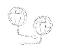 Hohopeti 2pièces Mangeoire Poule Suspendue Acier Inoxydable Distributeur Balle Végétale pour Volaille Et Anti- Jouet Animation pour Poulets Adultes Et Jeunes