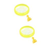Hohopeti 2pièces Roue Exercice Silencieuse pour Hamster PP Disque De Course pour Petits Animaux Jouet Amusant Jaune