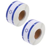 Hohopeti 2rouleaux Étiquettes Autocollantes Drapeau Israël Stickers Bleus et Blancs pour Ordinateurs Portables Bagages Cahiers et Décorations Patriotiques
