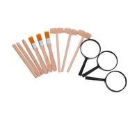 Hohopeti 3 Ensembles Kit Outils Excavation pour Garçon Fille avec Marteaux Bois Pinceaux Petits Ciseaux pour Fouilles Archéologiques Éducatif Sécurisé pour Apprentissage et Exploration