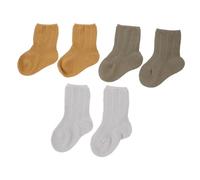 Hohopeti 3 paires Chaussettes Mi-mollet Garçon Fille Hiver Chaudes Confortables sans Couture S Mois Protection Peau Sensible Printemps Automne