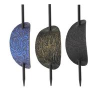 Hohopeti 3 pièces Barrette Cheveux Cuir Synthétique Vintage avec Baguette Épingle Ovale Décorative pour Coiffures Chignon et Queue de Cheval Accessoires Styling pour Femmes