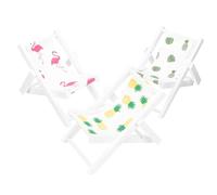 Hohopeti 3 pièces Bois avec Support Téléphone Décor Plage Créatif pour Maison de Poupée Lot de Flamingo Ananas Bananier