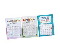 Hohopeti 3 pièces Cahier Exercices Maths Volumes Multiplication Division avec Progression de Difficulté pour Garçon Fille Apprentissage Scolaire Domicile