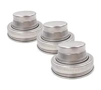 Hohopeti 3 pièces Couvercles Acier Inoxydable pour Bocaux de Couvercles Shaker pour Épices Sel Poivre Farine et Cocktails Hermétiques Réutilisables pour Bocaux Mason