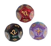 Hohopeti 3 pièces Dés Astrologiques Faces Zodiacaux Uniques pour Jeux Divinatoires et Table Signes Astrologiques et Astres