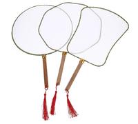 Hohopeti 3 Pièces Éventail Main Garçon Fille à Peindre Ventilateur Portatif et DIY Fan Décoratif pour Dessin et Fête Dansante